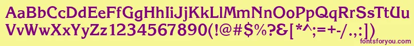 KingstonBold Font – Purple Fonts on Yellow Background