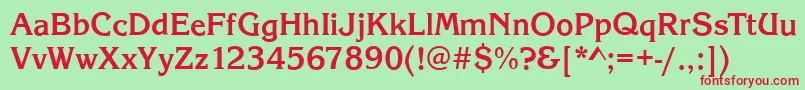 KingstonBold Font – Red Fonts on Green Background