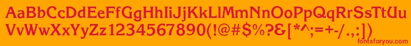 KingstonBold Font – Red Fonts on Orange Background