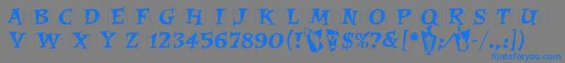 フォントRoquetteLetPlain.1.0 – 灰色の背景に青い文字