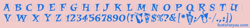 RoquetteLetPlain.1.0 Font – Blue Fonts on Pink Background