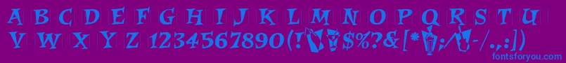 Шрифт RoquetteLetPlain.1.0 – синие шрифты на фиолетовом фоне
