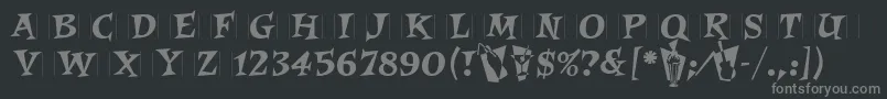 フォントRoquetteLetPlain.1.0 – 黒い背景に灰色の文字