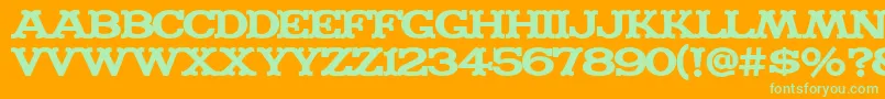 Madfont ffy Font – Green Fonts on Orange Background