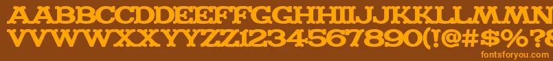 Madfont ffy Font – Orange Fonts on Brown Background