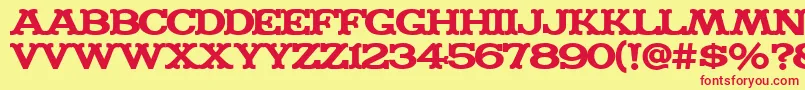 Madfont ffy-Schriftart – Rote Schriften auf gelbem Hintergrund