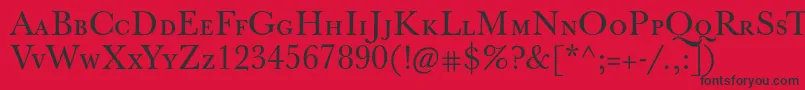 Fonte Jbaskervillecaps – fontes pretas em um fundo vermelho