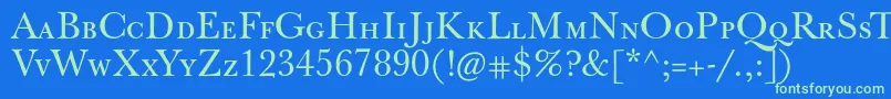 Jbaskervillecaps Font – Green Fonts on Blue Background