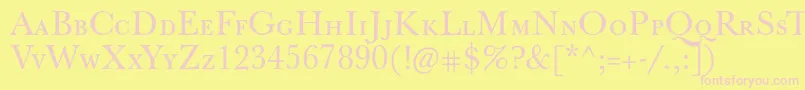 Jbaskervillecaps Font – Pink Fonts on Yellow Background
