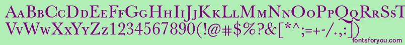 Jbaskervillecaps Font – Purple Fonts on Green Background