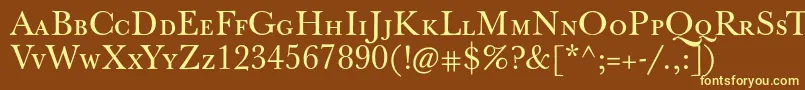 Jbaskervillecaps Font – Yellow Fonts on Brown Background