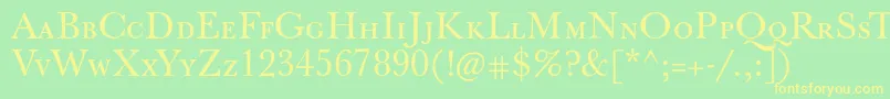 Jbaskervillecaps Font – Yellow Fonts on Green Background