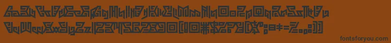 Czcionka Aztechno – czarne czcionki na brązowym tle