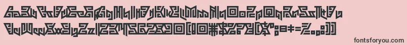 Aztechno-Schriftart – Schwarze Schriften auf rosa Hintergrund