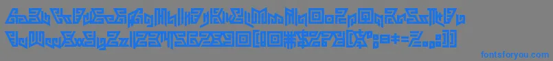 フォントAztechno – 灰色の背景に青い文字