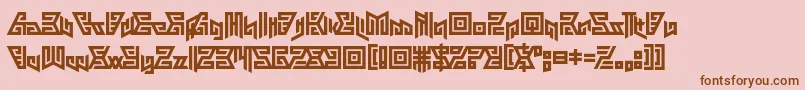 フォントAztechno – ピンクの背景に茶色のフォント