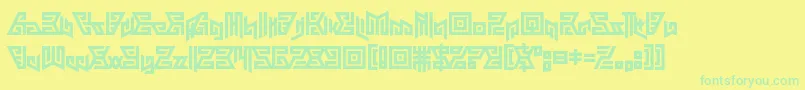 Czcionka Aztechno – zielone czcionki na żółtym tle