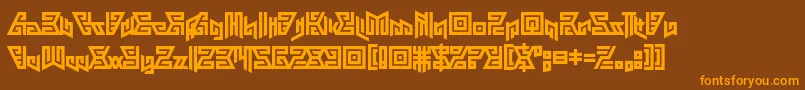 Aztechno Font – Orange Fonts on Brown Background