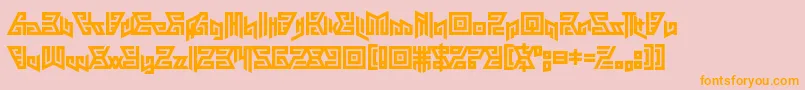 Aztechno Font – Orange Fonts on Pink Background