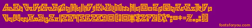 Fonte Aztechno – fontes laranjas em um fundo violeta