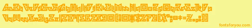 Aztechno Font – Orange Fonts on Yellow Background