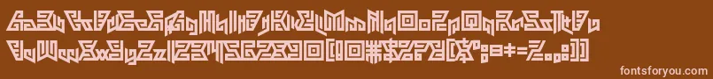 Aztechno Font – Pink Fonts on Brown Background