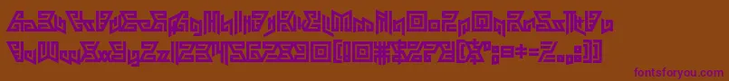 Aztechno-Schriftart – Violette Schriften auf braunem Hintergrund