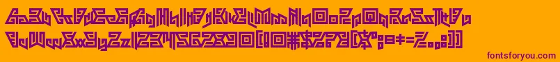 Weitere Informationen zur Aztechno-Schriftart Aztechno-Schriftart – Violette Schriften auf orangefarbenem Hintergrund