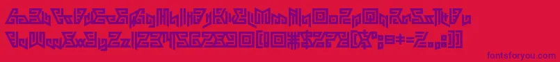 Aztechno Font – Purple Fonts on Red Background