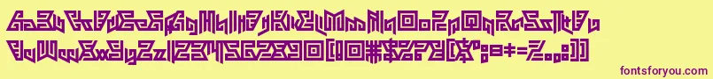 Aztechno Font – Purple Fonts on Yellow Background