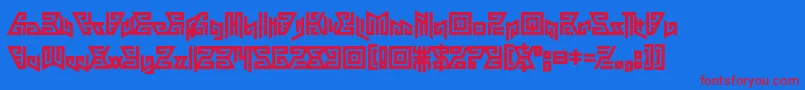 フォントAztechno – 赤い文字の青い背景