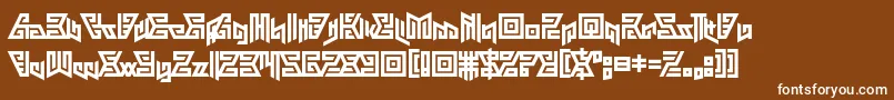 Czcionka Aztechno – białe czcionki na brązowym tle