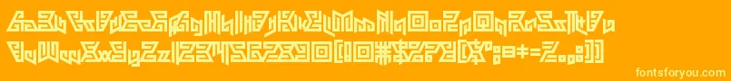 Шрифт Aztechno – жёлтые шрифты на оранжевом фоне