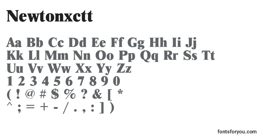 Schriftart Newtonxctt – Alphabet, Zahlen, spezielle Symbole
