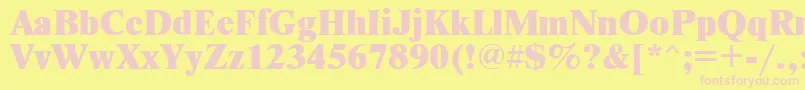 フォントNewtonxctt – ピンクのフォント、黄色の背景