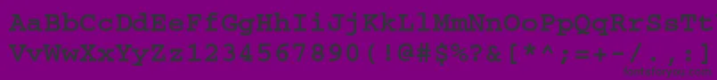 フォントCourierbttBold – 紫の背景に黒い文字