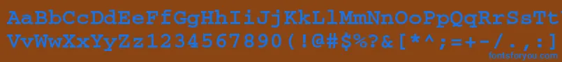 フォントCourierbttBold – 茶色の背景に青い文字