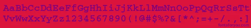 CourierbttBold Font – Purple Fonts on Red Background