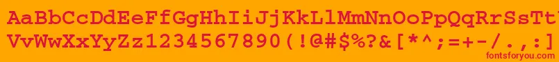 フォントCourierbttBold – オレンジの背景に赤い文字