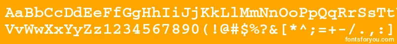 Fonte CourierbttBold – fontes brancas em um fundo laranja