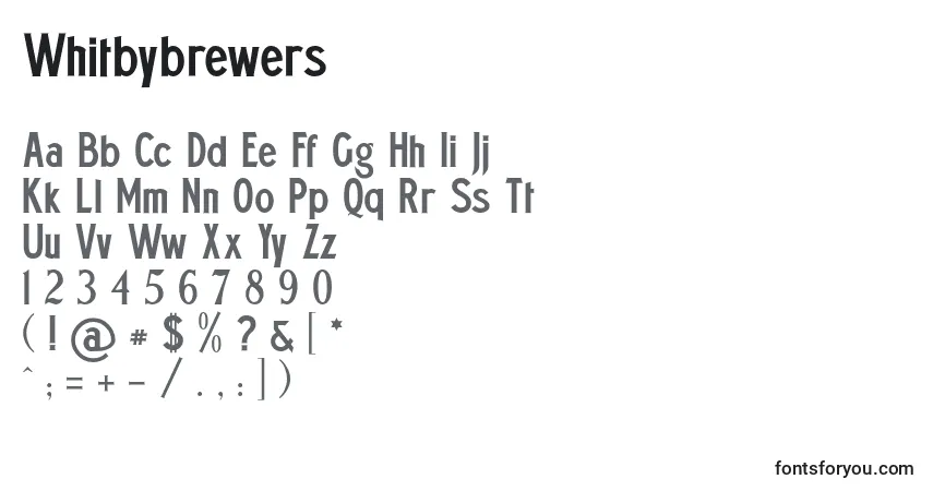 Whitbybrewers (79167)-fontti – aakkoset, numerot, erikoismerkit