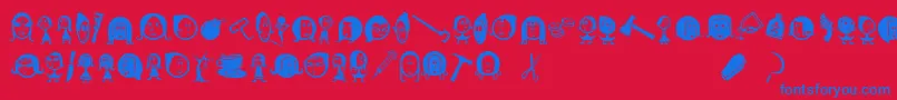 Widows-Schriftart – Blaue Schriften auf rotem Hintergrund