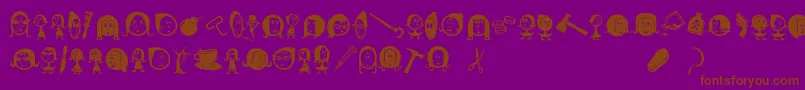 Widows-fontti – ruskeat fontit violetilla taustalla
