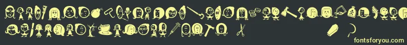 Widows Font – Yellow Fonts on Black Background