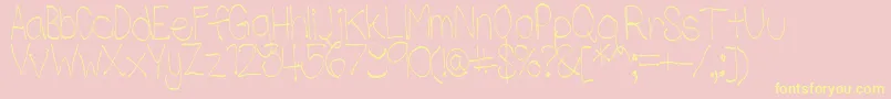 ShmessLight-Schriftart – Gelbe Schriften auf rosa Hintergrund