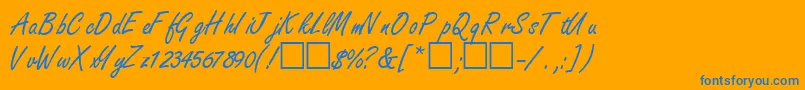 NanoscriptsskRegular Font – Blue Fonts on Orange Background
