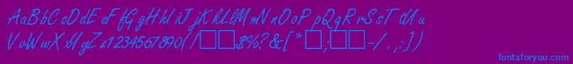 NanoscriptsskRegular Font – Blue Fonts on Purple Background