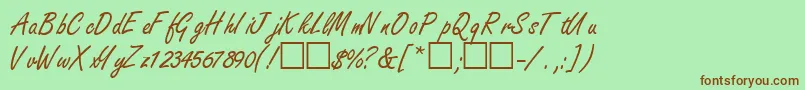 NanoscriptsskRegular Font – Brown Fonts on Green Background