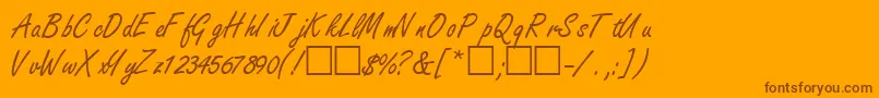 NanoscriptsskRegular Font – Brown Fonts on Orange Background