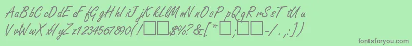 NanoscriptsskRegular Font – Gray Fonts on Green Background